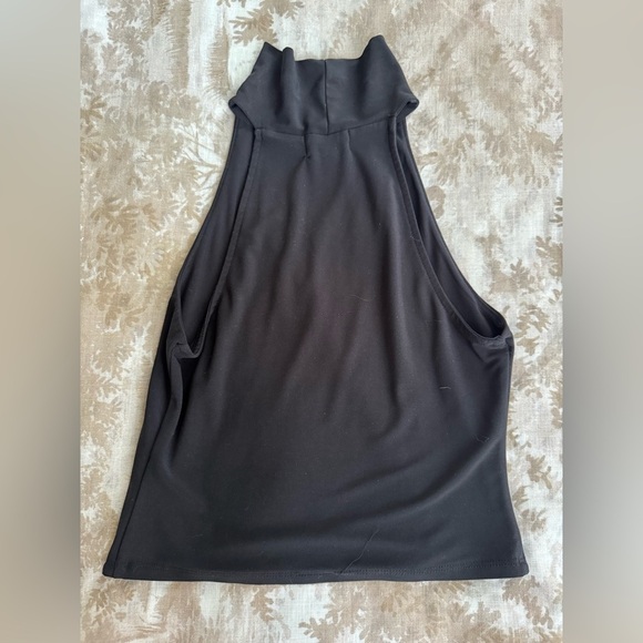 Nordstrom Open Edit Black Mock Neck Tank - Picture 2 of 3